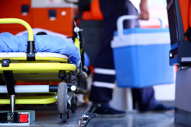 Human Organ Transplantation on ambulance. Transport Médical Lyon
